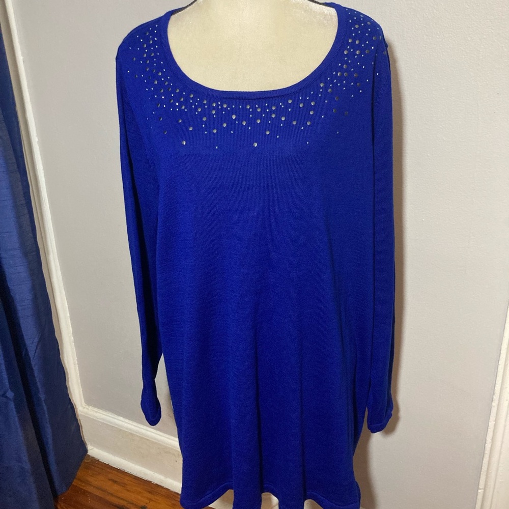 10-4 Avenue Blue sweater with studs embellished 26 NWT